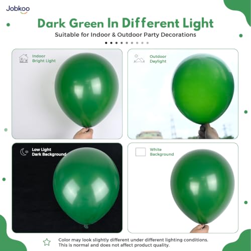 Image of Jobkoo Green Balloons, 12 Inch Dark Emerald Hunter Forest Green Balloon