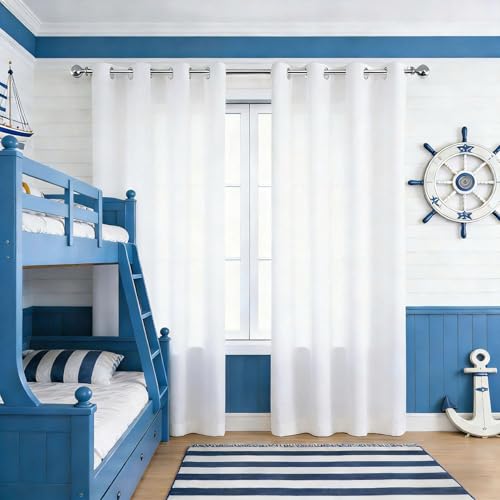 Rideaux pour salon au design moderne blanc et isolant - 2