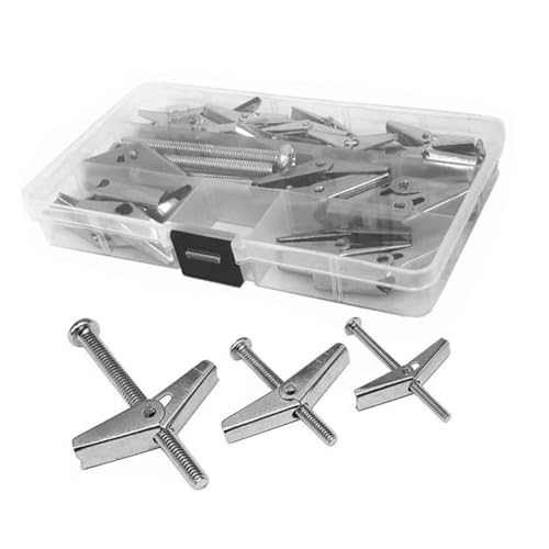 OSALADI Heavy Duty Toggle Bolts Set 26pc Zinc Steel Drywall Anchors Wall Anchors for Drywall