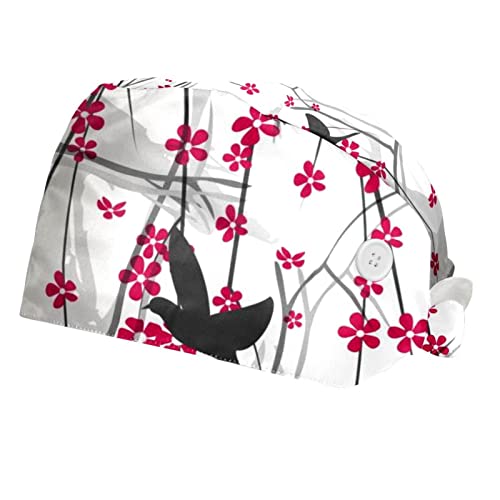 Couvre-chef unisexe anti-transpiration et anti-poussière motif oiseaux