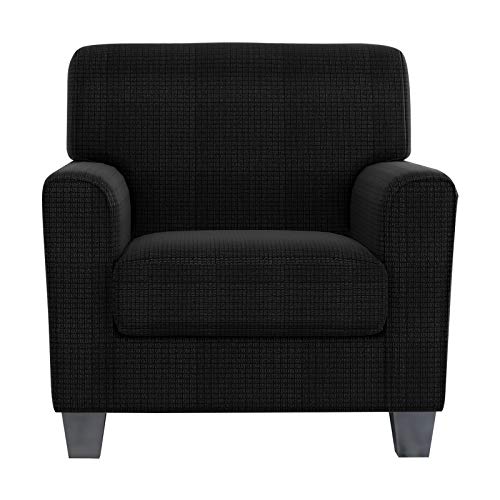 ZNSAYOTX 2 Piece Chair Covers for Living Room with Arms Anti Slip Stretch Arm Chair Slipcovers Sofa Armchair Slipcover Machine Washable Furniture Protector (Black, Chair) …
