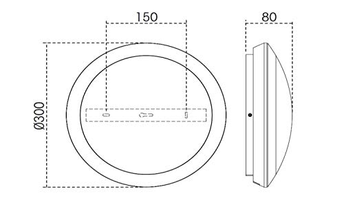 Plafonnier LED Pladiled 80 2 N Blanc avec détecteur HF et éclairage de secours intégré