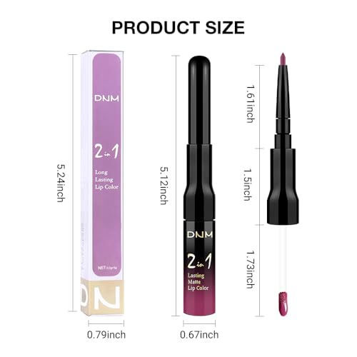 Image of evpct 1Pcs Rose Matte Lip Liner and Liquid Lipstick Stain Makeup Set for Women, Rose Red Plum Long Lasting Smudge Proof Lipstick, 37#