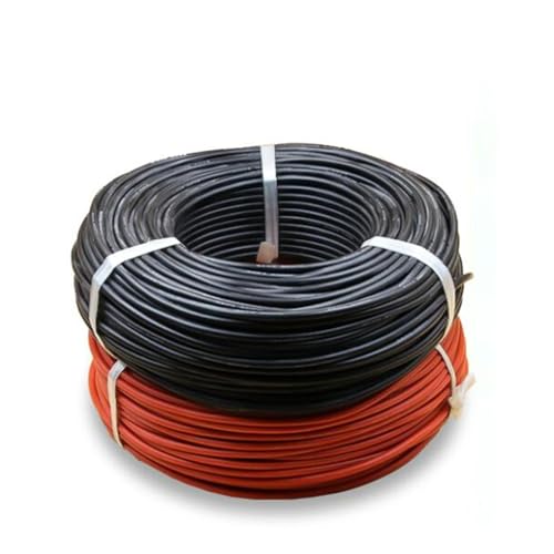 Outdoor Extension 5 Meters 10 Meters Soft Electrical Wire 7AWG to 22AWG Battery Clip Cable 24AWG 28AWG High Temperature Resistant Silicone Solar sheathed(5 Meter red 5 Meter Black,20AWG)