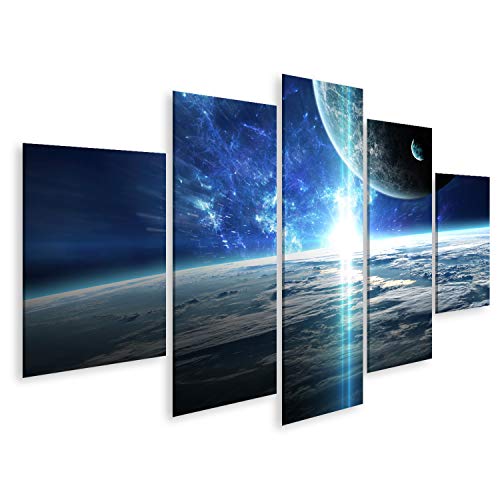 islandburner Bild auf Leinwand Universum Planeten Sterne Und Galaxien Im Weltraum Kinder/Jugendzimmer Bilder Wandbilder Poster
