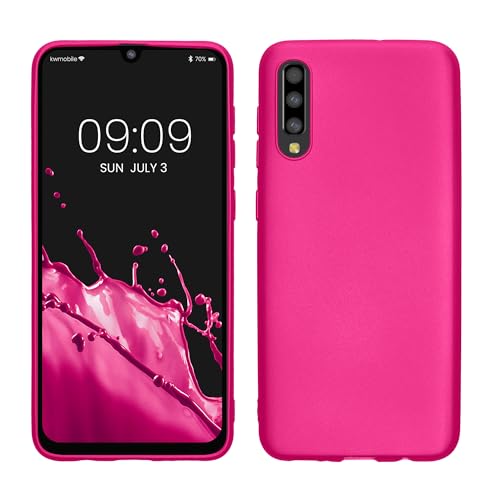kwmobile Handyhülle für Samsung Galaxy A50 Hülle - Silikon Case metallisch schimmernd - Schutzhülle Cover - Metallic Pink