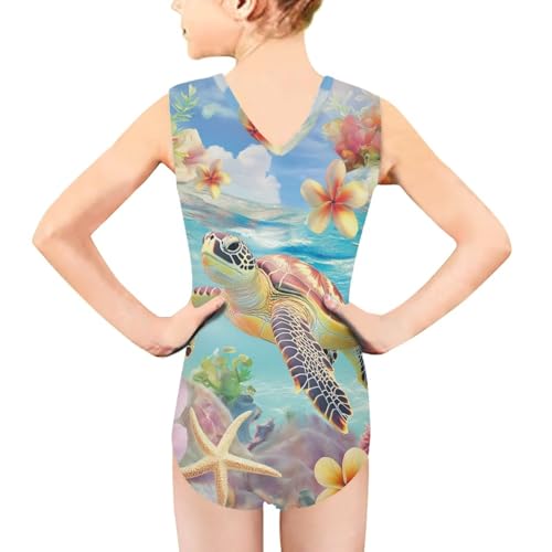 Image of Biyejit Girls Leotards Dance Sport Wear Gymnastics One-Piece Swimwear for Kids 3-14 Years