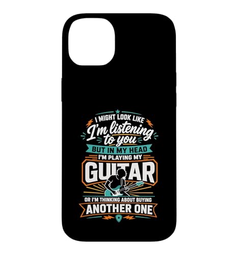 I Look Like Listening But In My Head I Am Play My Guitar �X�}�z�P�[�X iPhone 14 Plus �p