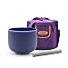 TOPFUND A Note Crystal Singing Bowl Third Eye Chakra Indigo Color 8 inch O-ring and Rubber Mallet Included