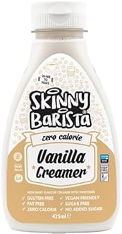 Skinny Food Co Vanilla Coffee Creamer 425ml - Liquid Coffee Creamer Non-Dairy, Vegan, Fat-Free - Skinny Creamer Sugar Free - For Coffee, Tea, Smoothies, Porridge
