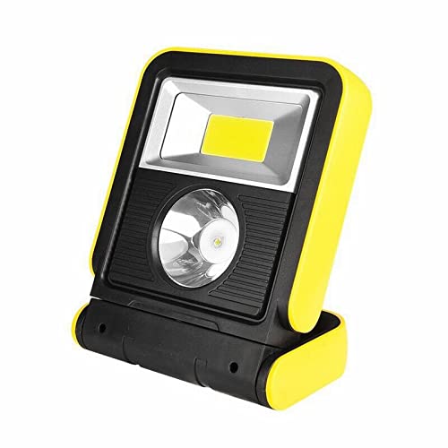LRFVADW Luz de camping fuerte y brillante portátil COB LED luces de trabajo foco foco al aire libre linternas de camping funciona con pilas con mango