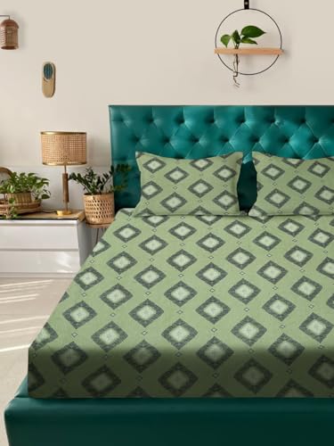 Image of ROSARAHOME 180 TC Microfiber Flat Queen Size Double Bed Bedsheet with 2 Pillow Cover| Bedsheet:240cmx225cm Pillow Covers:45cmx70cm,Abstract Multicolor