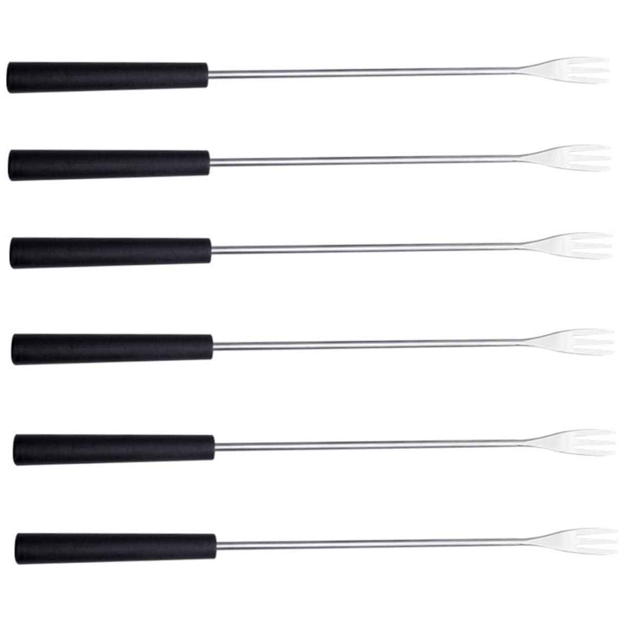 ABOOFAN 6Pcs Stainless Steel Fondue Fork Kitchen Tool for Cheese and Dipping Comfortable Grip for Household Use for Sharing Desserts