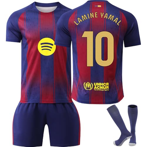 Generisch New 25/26 Barcelona Trikot Home Classic Red Blue #9 Lewandowski #19 Lamine Yamal #21 F DE Jong Trikot Kinder Kids Mens Trainning Sport Outdoor Soccer T Shirt Shorts Socks Football Jersey