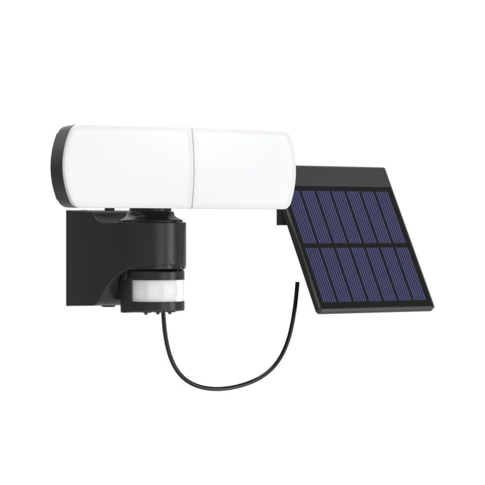 XANLITE Solar LED wall floodlight, 2 heads, IP44, motion detector, 1500 Lumens, 6500 K, Cool white
