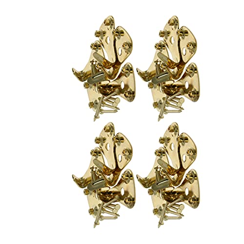 Image of Picture Hangers 0.9mm Thick Picture Hooks with Nails Professional Picture Hanging Kit, for Office Pictures House Decoration Clock Wall Mounting Brass Tone 30pcs