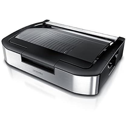 Arendo - Gourmet Tischgrill Elektrogrill Edelstahl - 1800 W - mit Glasabdeckung - für Balkon Garten Indoor… – Bild 7