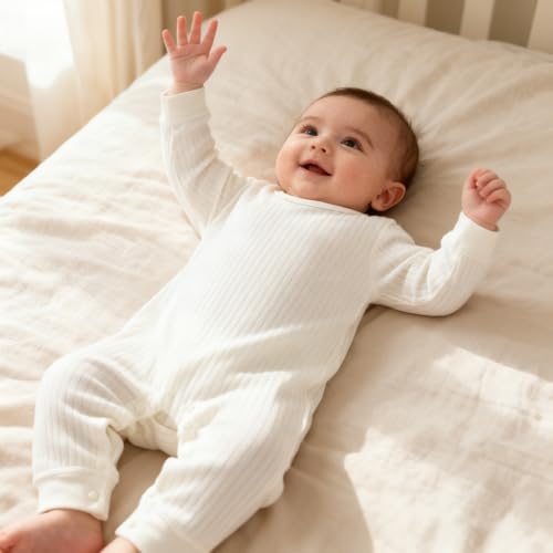 Baby Romper Long Sleeve Pure Cotton Unisex One Piece Jumpsuit, Newborn Clothes Soft Breathable Outfit3