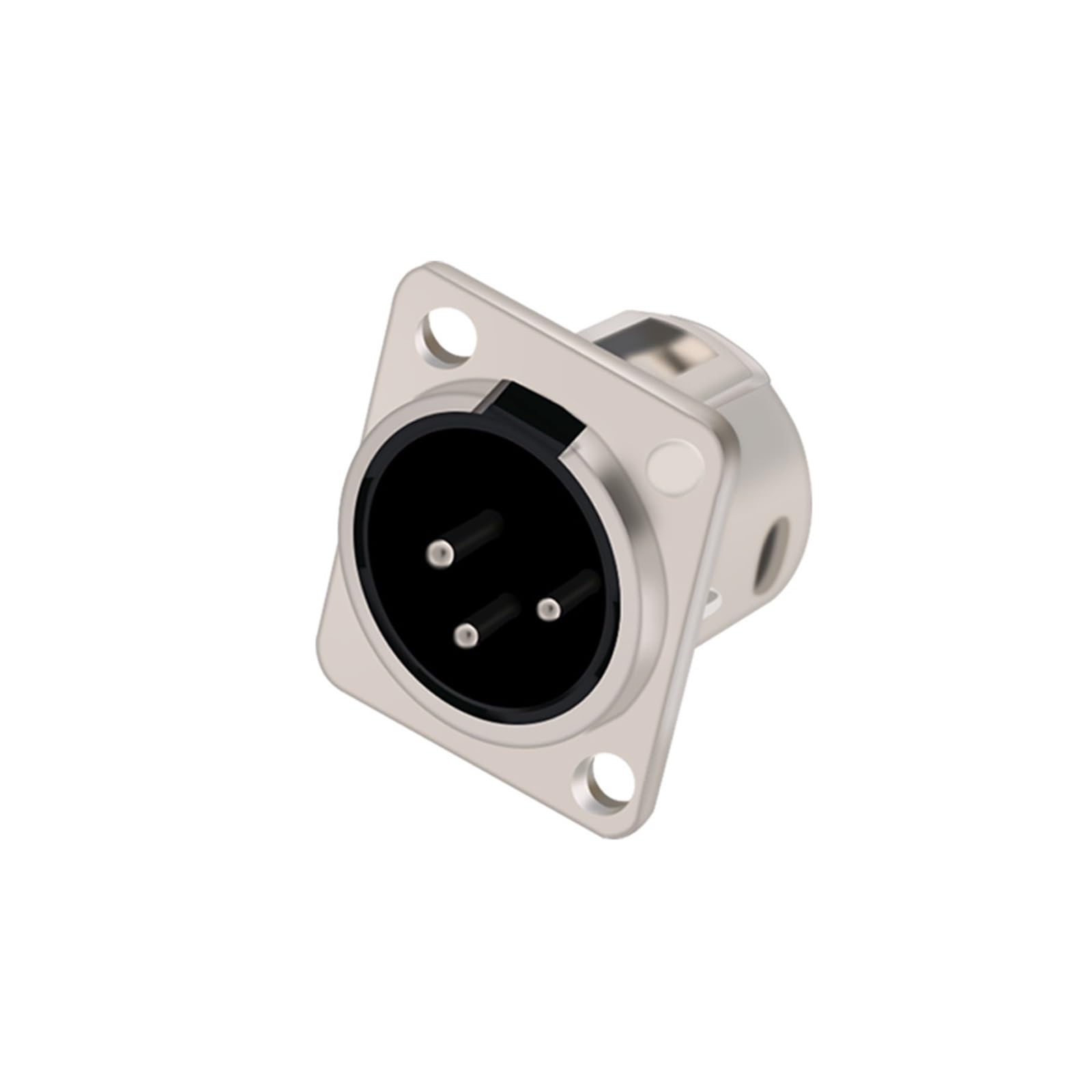 Conector XLR macho y hembra con carcasa metálica para montaje en chasis resistente