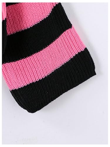 Image of BEAUDRM Girl's Cute Bow Sweater Crew Neck Long Sleeve Drop Shoulder Loose Pullover Tops