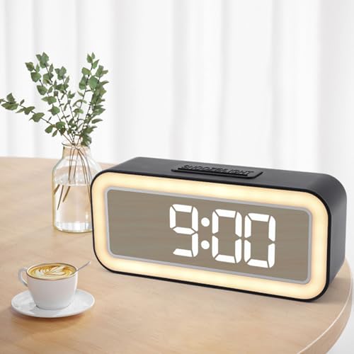 Reloj despertador digital LED multifuncional con indicadores de temperatura y modos nocturnos 7