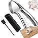 Garlic press stainless steel with ergonomic handle and Peeler Set, dishwasher safe NEW DESIGN - professional grade perfect gift for any occasion