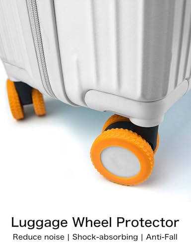 INUSO Luggage Wheel Covers 12-Pack for 8-Wheeled Suitcases (2–2.4in), Anti-Fall Silicone Protectors + Dustproof Fabric Socks, Travel & Storage Wheel Protector Set (Black+Grey)3