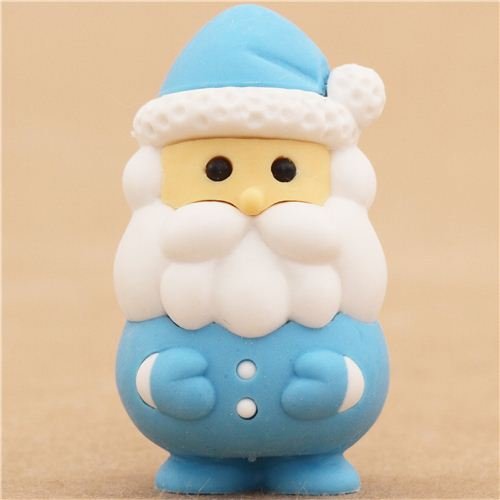 Gomme Père Noël bleu Iwako du Japon idée cadeau originale