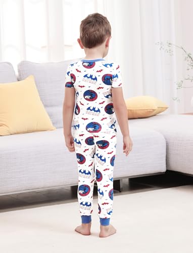 DC Comics Justice League Soft Bamboo Viscose Superman Batman Sleepwear 2 Pieces Shirt & Pants Pajama Sets for Toddler Boys4