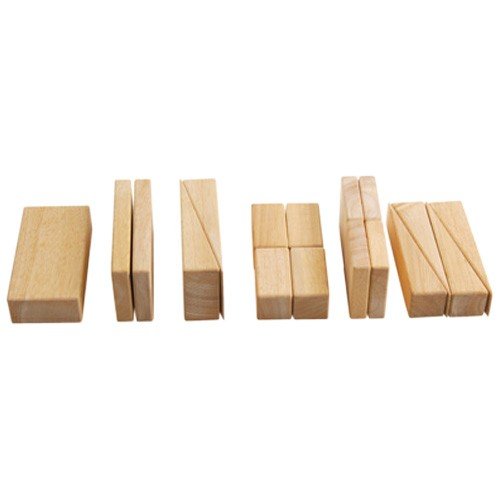 Constructive Playthings Learning Numbers and Operations with 37 pc. Hardwood Unit Block Set for Ages 3 Years and Up