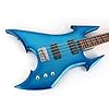 Fojill Cool Shape Full Size Standard Electric Bass Guitar Four 4 String Right Hand Handed Solid Body Canadian Maple Neck Genuine Rosewood Fretboard Fingerboard(Metallic Blue) #2