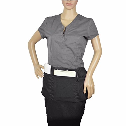 Proequip Waist Apron With 3 Pockets Poly Cotton Commercial Restaurant Home Bib Spun, Comes In 1, 3, 6, 12, 50, 100-Pack, Black, Green, Navy, White, Royal, Red (1, Black) #TOP2