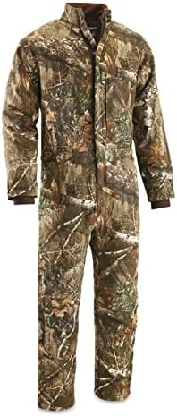 Huntrite Men’s Long Sleeve Camo Hunting Coveralls, Insulated, Lightweight and Tactical, Realtree Edge, LARGE