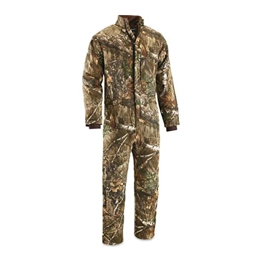 Huntrite Men’s Long Sleeve Camo Hunting Coveralls, Insulated, Lightweight and Tactical, Realtree Edge, 2XL