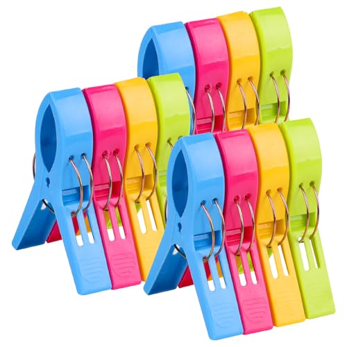 SULOLI 12pcs Grandes Pince a Linge Epingle a Linge Pince Serviette Plage Plastique pour Maison...
