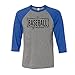 TeesAndTankYou Outline Baseball Grandma Three-Quarter Raglan Sleeve Baseball Shirt Unisex Small Grey/Royal