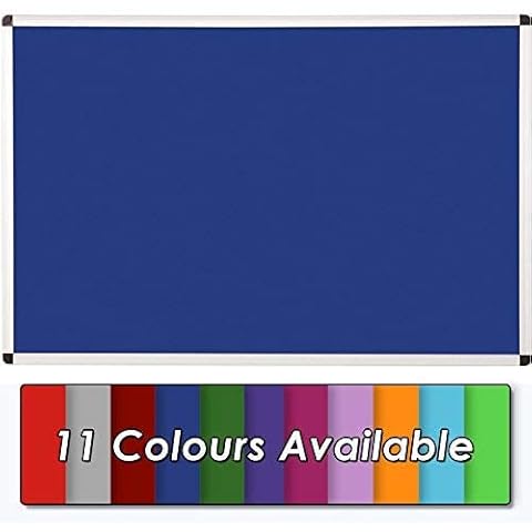 Wonderwall Premium Noticeboard - Aluminium Frame - 90 x 60cm with Fixings (Blue) Cover