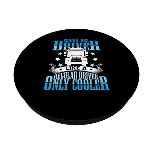 School Bus Driver Appreciation Funny Bus Driver Accessories PopSockets Swappable PopGrip, Black - Image 2