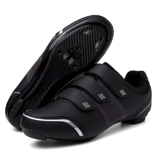 Hixingo Zapatilla de Ciclismo Hombre Mujer, Reflexivo Zapatos Bicicleta de Carretera Montaña Exterior MTB Compatibles con SPD/SPD-SL Lock System, Zapatillas de Ciclismo Unisex