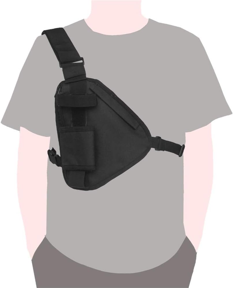 Tactical Small Chest Rig Black, Radio Chest Harness, Ambidextrous, Black