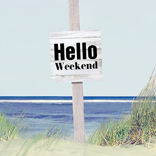 Plaque bois rétro Hello Weekend pour habiller un mur vide - 5