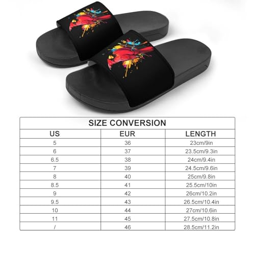 Colorful Bird Cardinal House Slippers for Women Men Lightweight Open-toe Slide Shoes for Bathroom Swimming Beach2