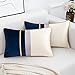DakTou Dekorative Kissenbezüge für Die Lendenwirbelsäule Lang Samt Dekokissenbezüge Luxus Kissenbezüge für Sofa Couch Bett Stuhl Kissenbezüge Marineblau,2er Set,12 x 20