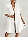 Bsubseach Womens Bathing Suit Coverups Short Sleeve Swim Cover Up Shirt Dress Casual Beach Tunic Top White M