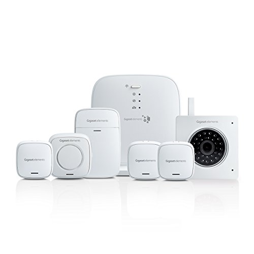 Preisvergleich Produktbild Gigaset Alarmanlage Haus Komplettset mit WLAN-Kamera - lauter Alarmsirene, Bewegungsmelder, Tür-Alarm, 2x Fenster-Alarm - funktioniert mit Alexa und Google - Smart Home System