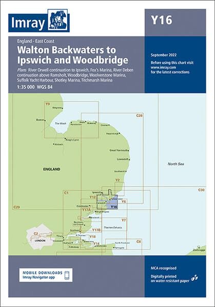 Y16 Walton Backwaters to Ipswich and Woodbridge chart for boating