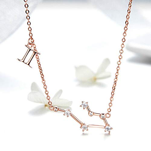 Collier 12 constellations en argent 925 et or rose pour femme