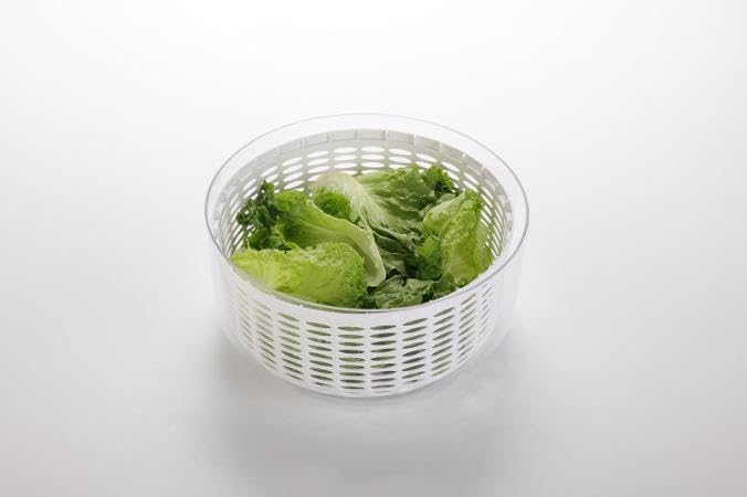 2 In 1 Salad Spinner Fast Dry with Mini Food Chopper, Hand-Powered, Red, 2-Piece Kitchen Set (red)