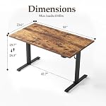Klicelor 55 Inch Large Electric Standing Desk, Height Adjustable Office Desk, Sit Stand Up Computer Gaming Desk with Memory Preset, Two-Piece Desktop, Rustic Brown - Image 3