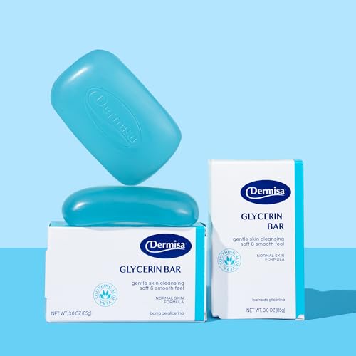 Dermisa Glycerin Bar with Aloe Vera | Helps to Gently Cleanse All Skin Types, Sensitive and Oily Skin | Contains Aloe Vera | NO PARABENS, NO SULFATES, 100% VEGETABLE BASE | 3 OZ | Pack of 1